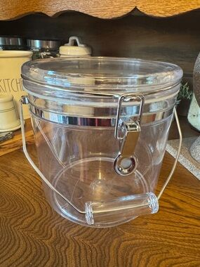 King Arthur Clear Airtight Pantry Canister with Handle - silver accents